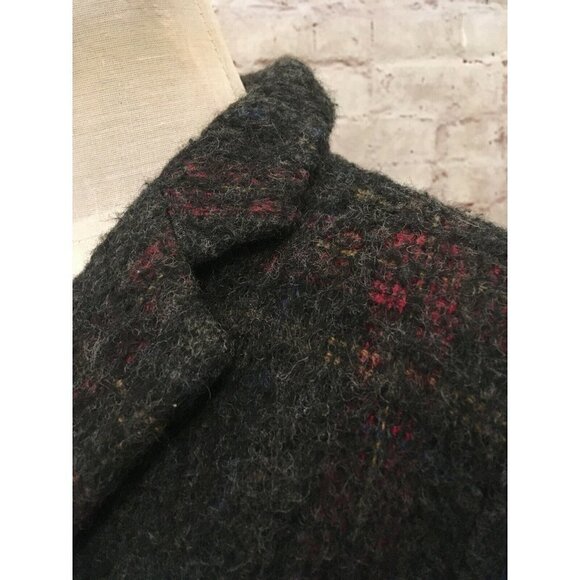 Helene London Heathered Gray Plaid Button Wool Blend Jacket Size Small - Picture 3 of 6